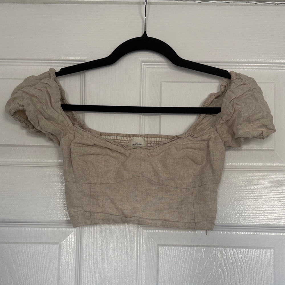 Aritzia Beige Cropped Top